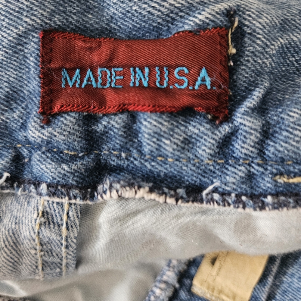 Vintage 80s USA Made Pleated Mom Jeans High Waist Tapered Leg Size 16 Long - Picture 7 of 10